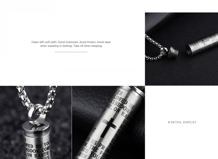 Colier inox cu glont si Tatal Nostru [11]