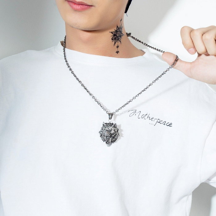 Colier inox cap de lup [3]