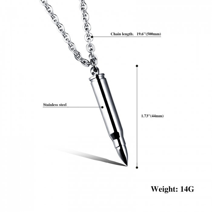 Colier inox cu glont [4]