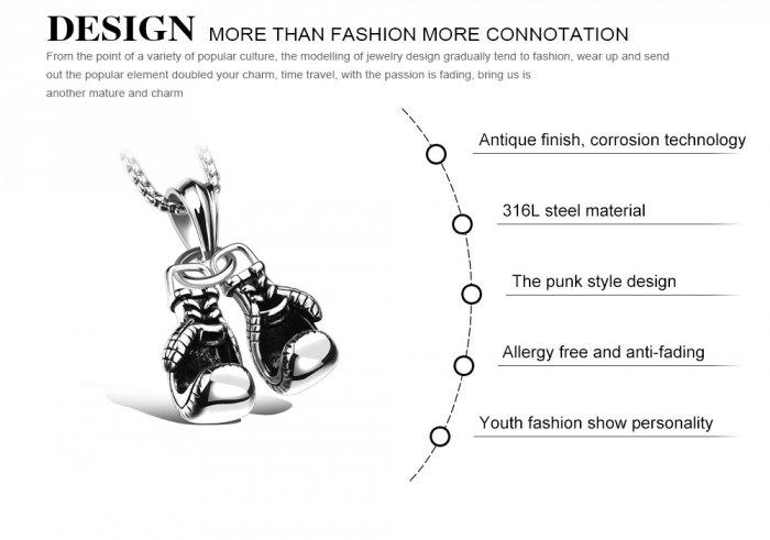 Colier inox cu manusi de box [3]