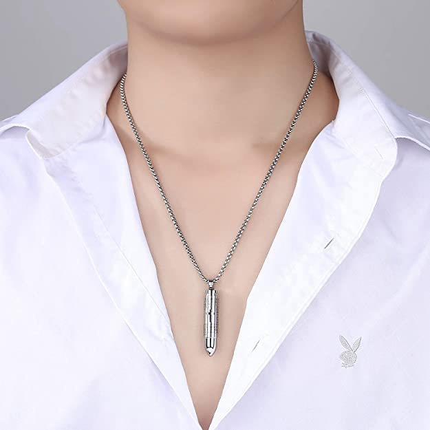 Colier inox cu glont si Tatal Nostru [3]