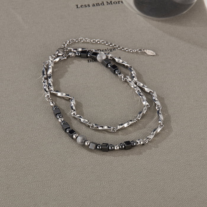 Colier inox cu hematite [13]