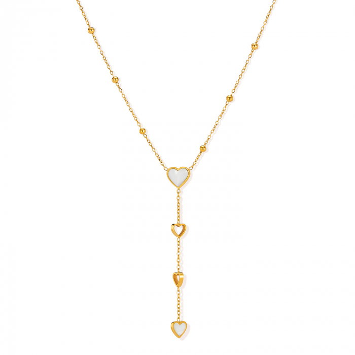 Colier inox cu inimioare si scoica [1]