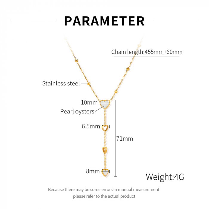 Colier inox cu inimioare si scoica [11]