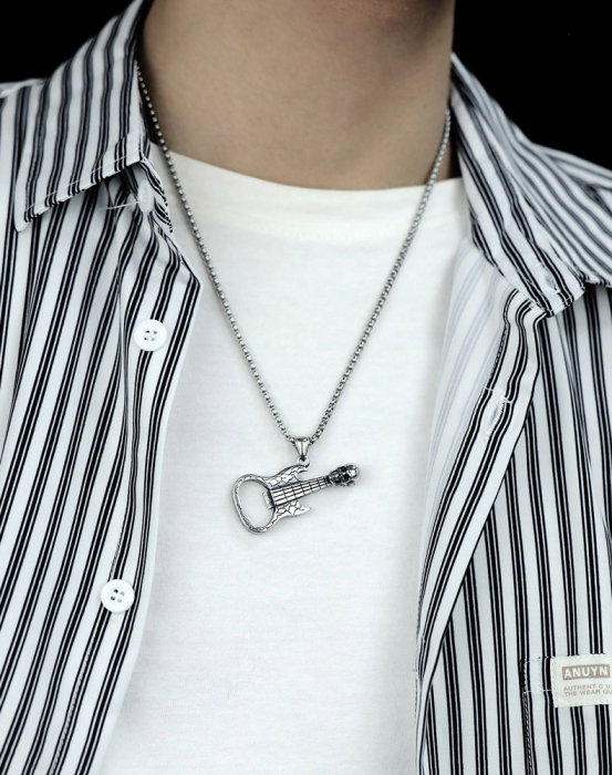 Colier inox cu Chitara si Desfacator Bere [9]