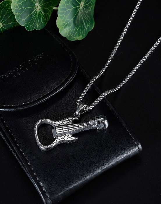 Colier inox cu Chitara si Desfacator Bere [11]