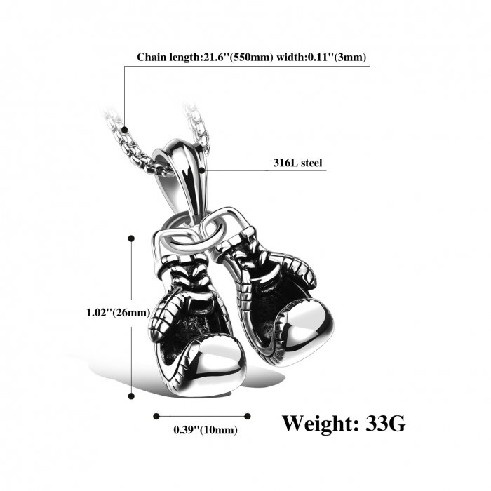 Colier inox cu manusi de box [2]