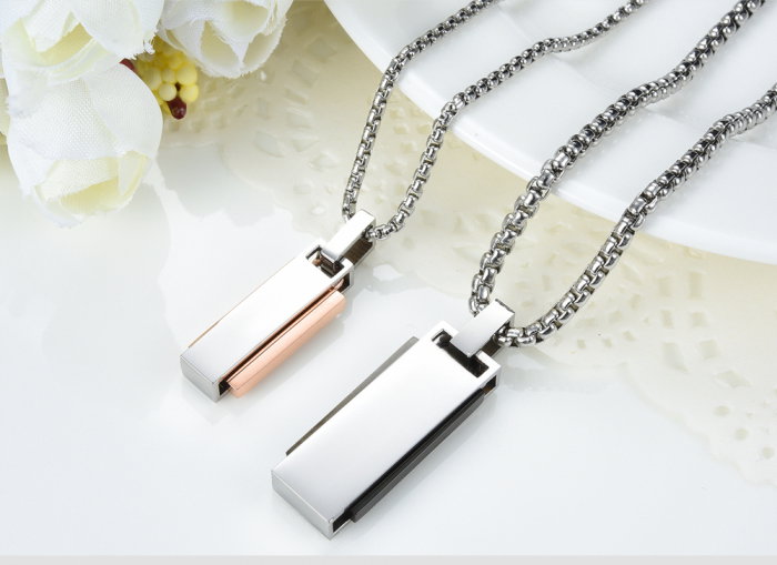 Colier inox cu mesaj "love devotion" 50 cm [18]