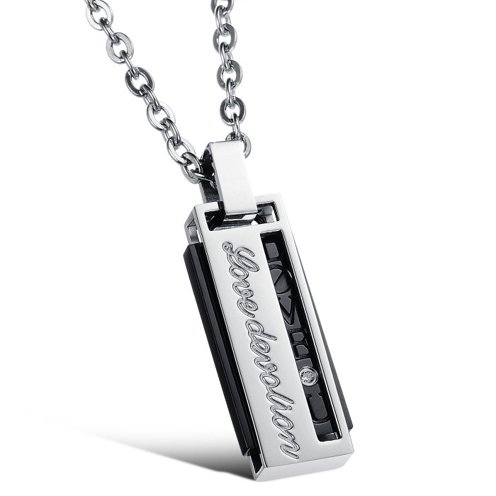 Colier inox cu mesaj "love devotion" 55 cm [1]