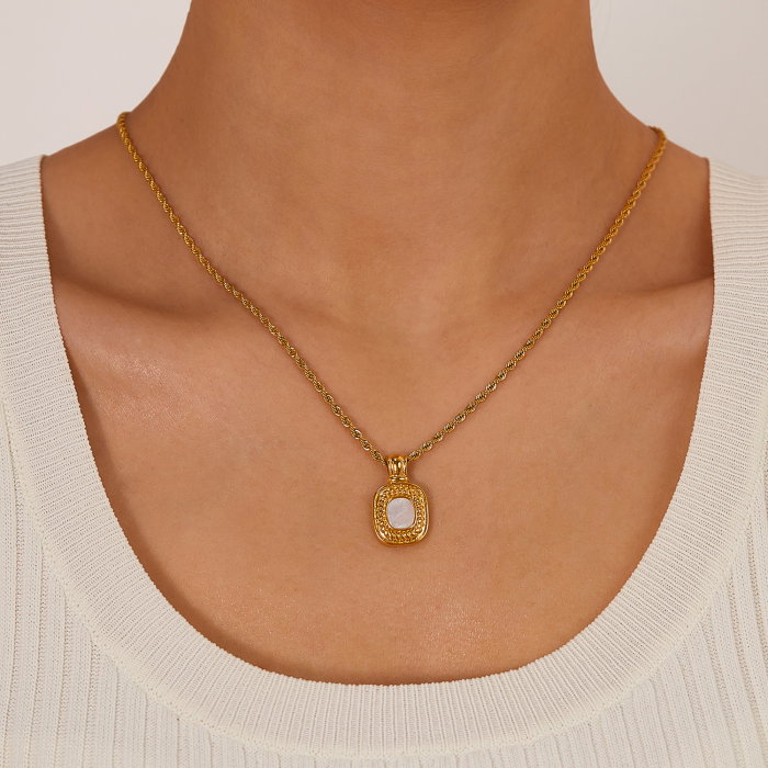 Colier inox cu pandantiv si Abalone [13]