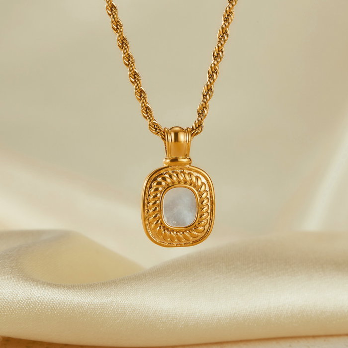 Colier inox cu pandantiv si Abalone [12]