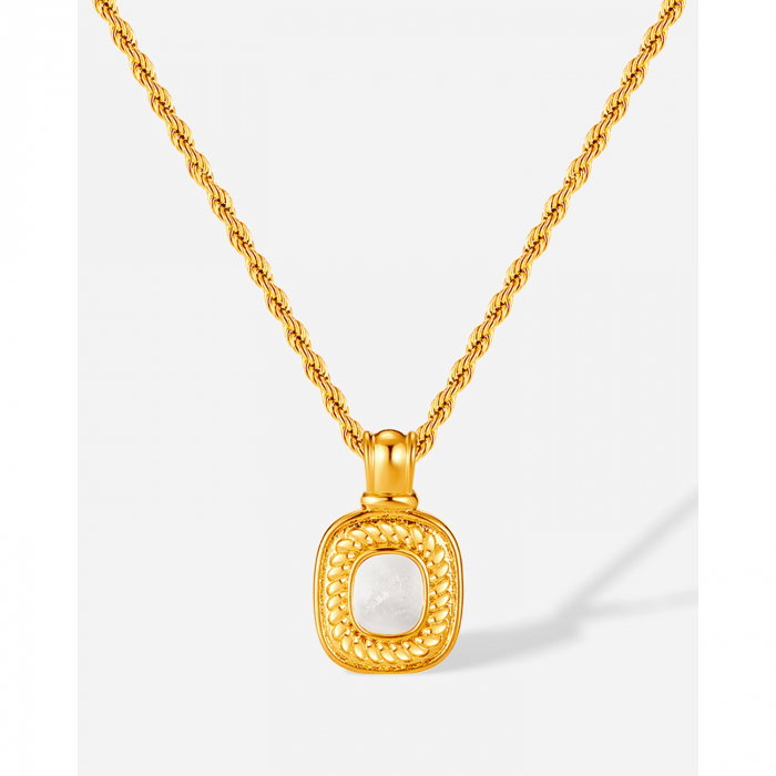 Colier inox cu pandantiv si Abalone [15]