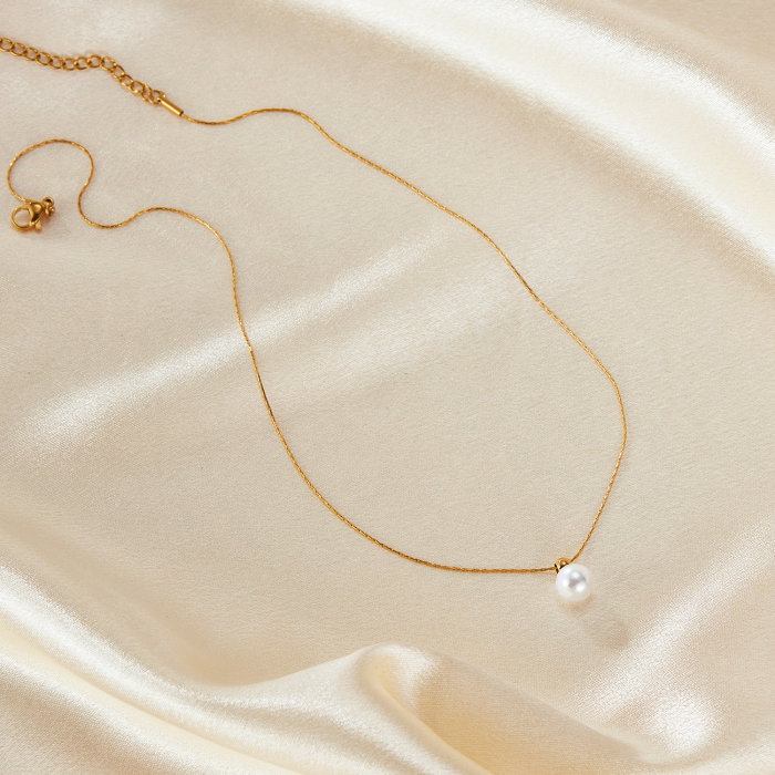 Colier inox cu perla [11]