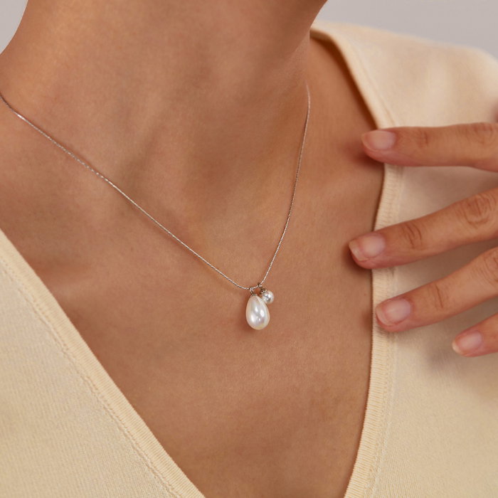 Colier inox cu perle [4]