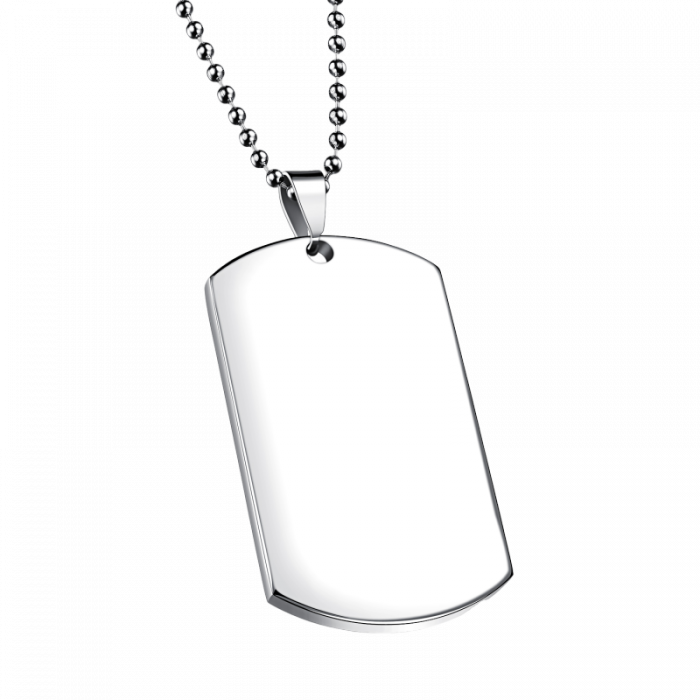 Colier inox cu placuta identificare si lant cu bilute [1]