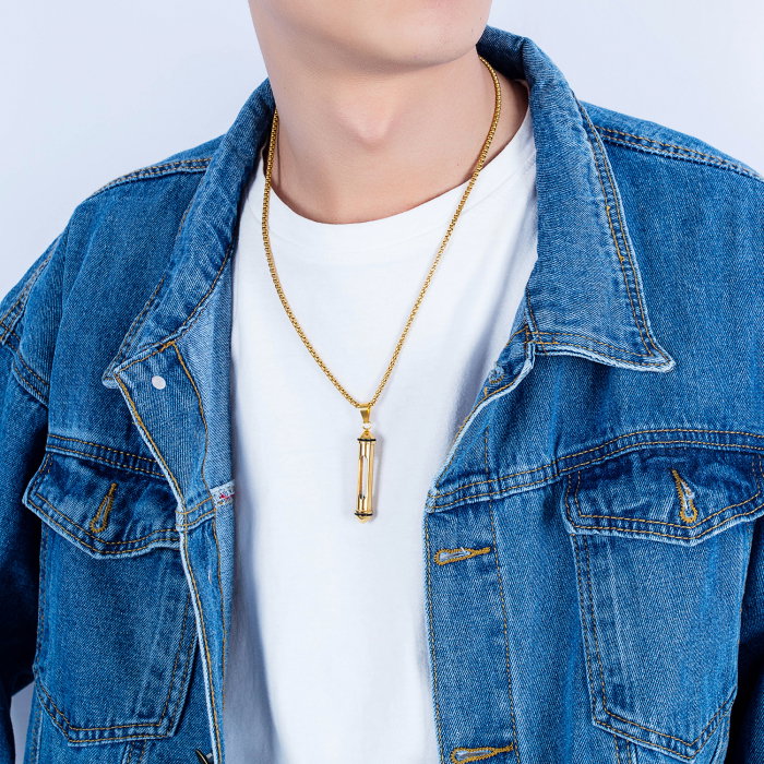 Colier inox cu recipient 55 cm [3]