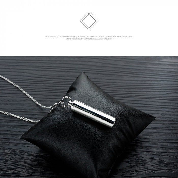 Colier inox cu recipient cilindric [2]