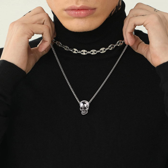 Colier inox cu craniu [3]