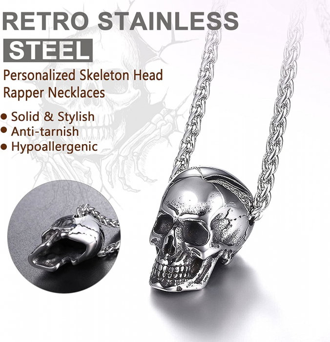 Colier inox cu craniu [5]