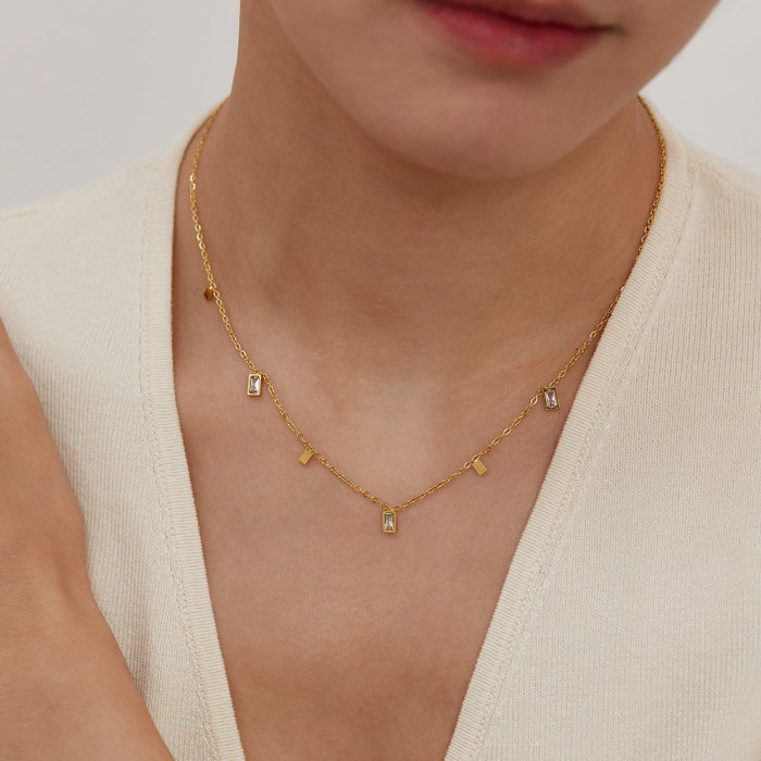 Colier inox cu zirconii [13]