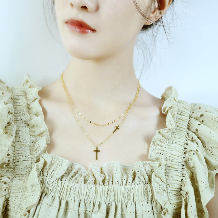 Colier inox dublu cu cruciulite [11]