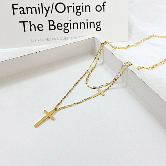 Colier inox dublu cu cruciulite [7]