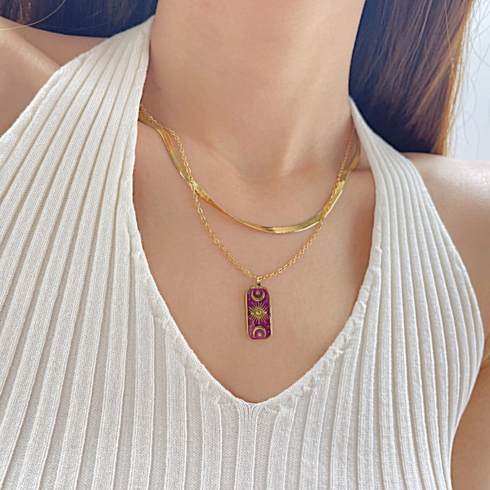 Colier inox dublu cu ochi de deochi [6]