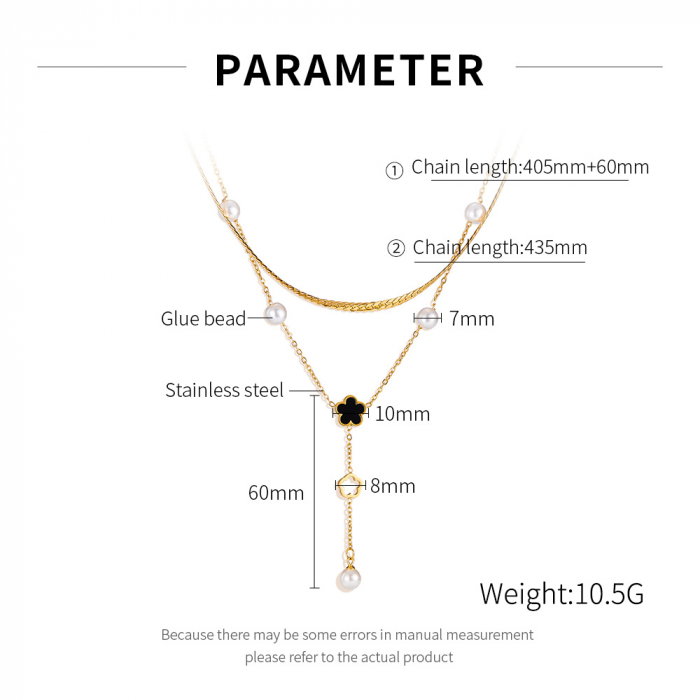 Colier inox dublu cu perle [9]