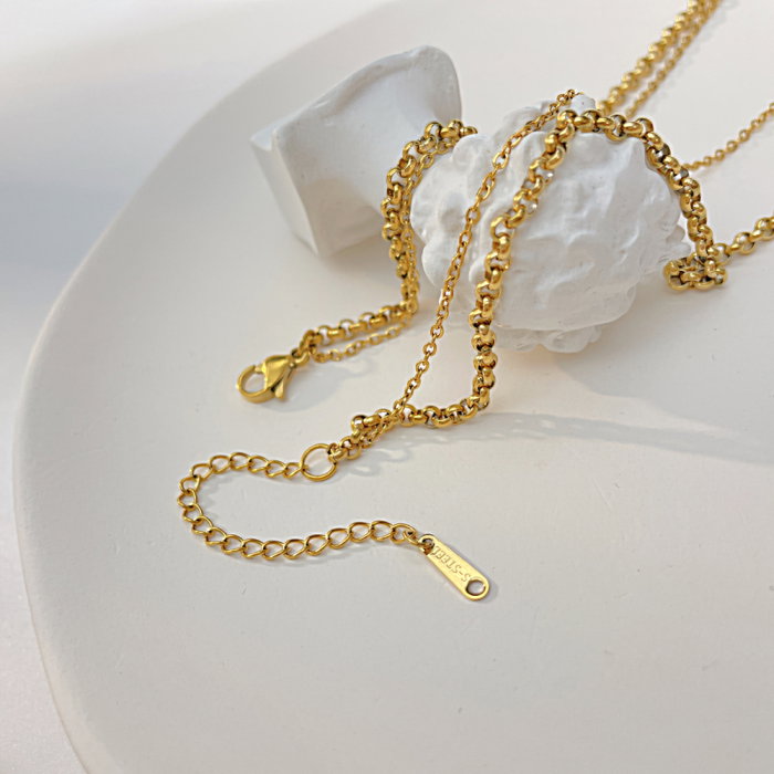 Colier inox dublu cu Soarele si Luna [9]