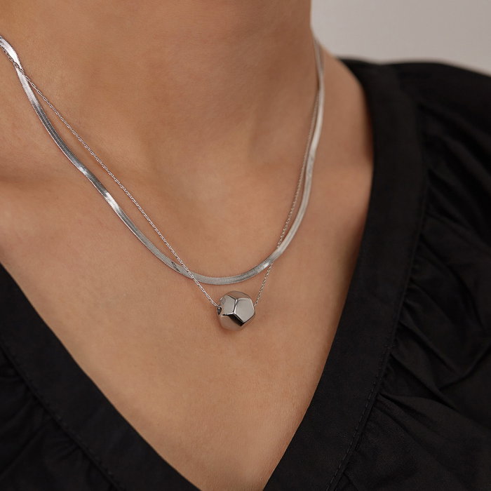 Colier inox dublu minimalist [7]