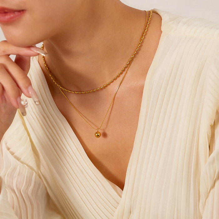 Colier inox dublu minimalist [7]