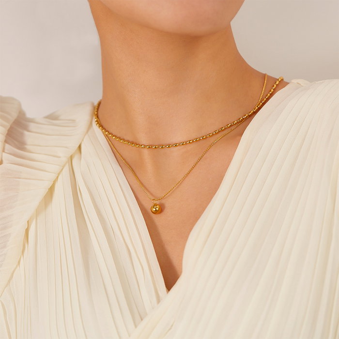 Colier inox dublu minimalist [5]