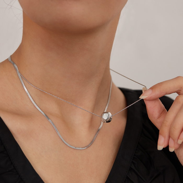 Colier inox dublu minimalist [8]
