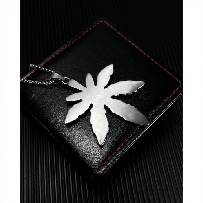 Colier inox frunza de canabis 70 cm [15]