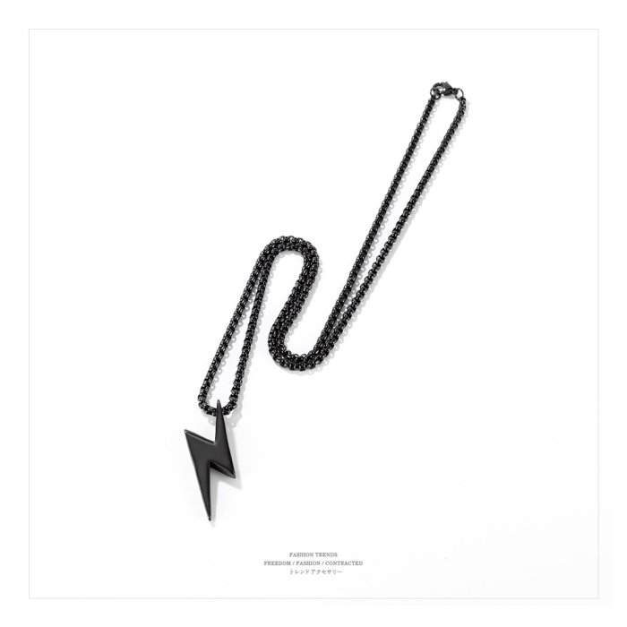 Colier inox Fulger Negru – Simbol al Puterii și Misterului [5]