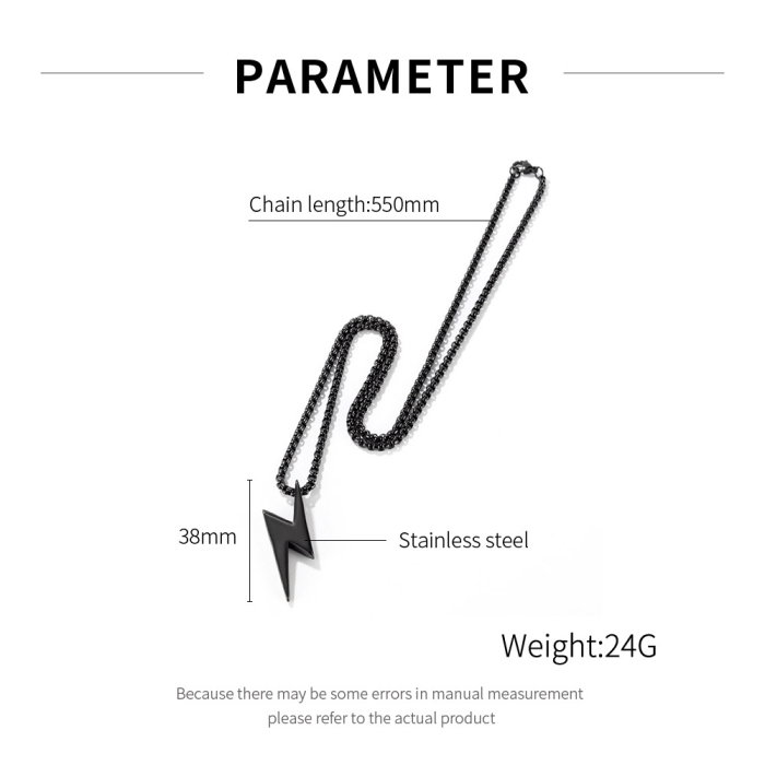Colier inox Fulger Negru – Simbol al Puterii și Misterului [3]