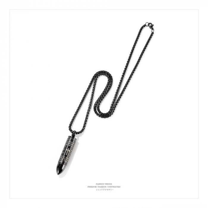 Colier inox glont cu rugaciune 55 cm [4]