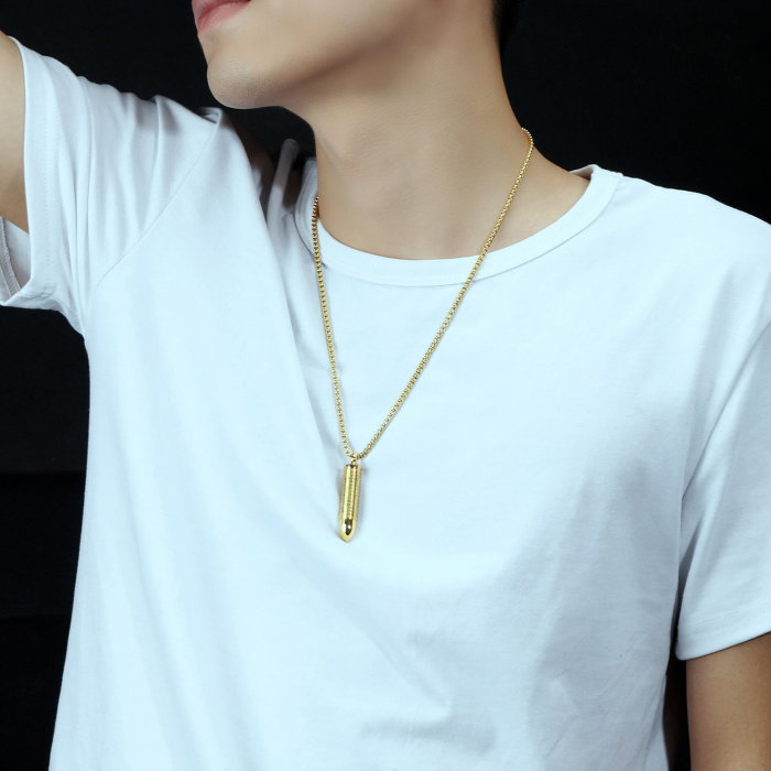 Colier inox glont cu rugaciune 55 cm [2]