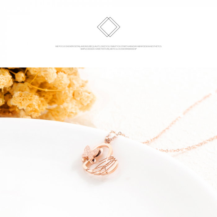 Colier inox inima si fluturas [13]