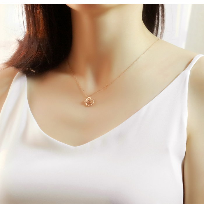 Colier inox inima si fluturas [8]