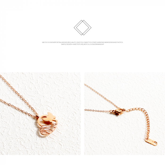 Colier inox inima si fluturas [11]