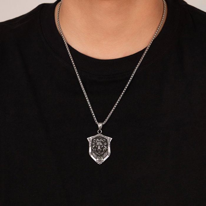 Colier inox Leu Regal din Oțel Inoxidabil – Simbol al Forței și Curajului [2]