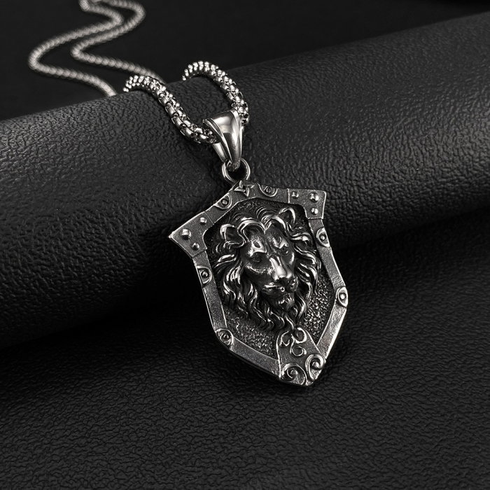 Colier inox Leu Regal din Oțel Inoxidabil – Simbol al Forței și Curajului [7]