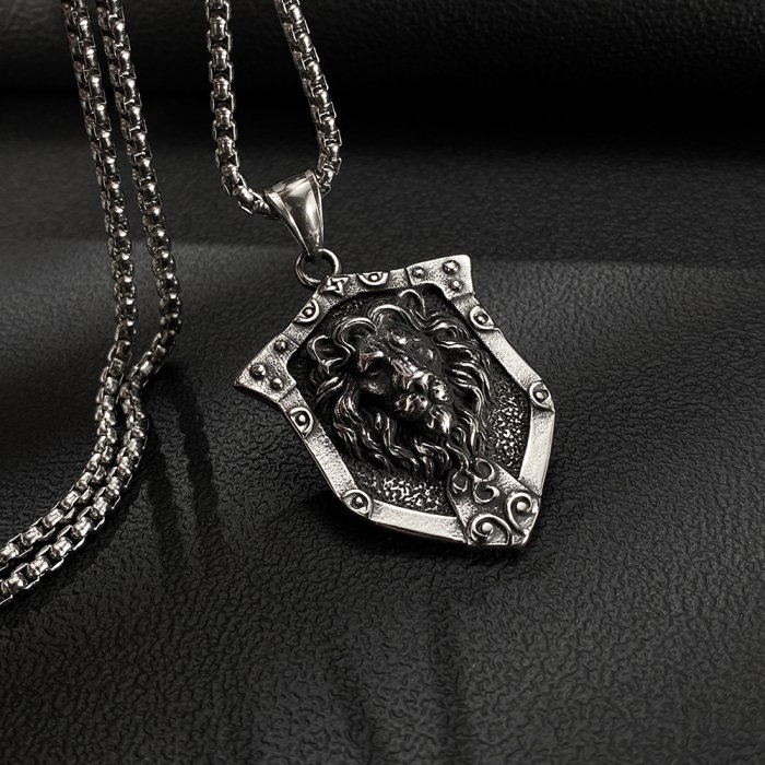Colier inox Leu Regal din Oțel Inoxidabil – Simbol al Forței și Curajului [5]