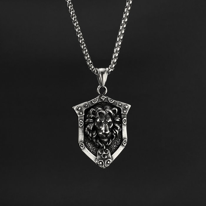 Colier inox Leu Regal din Oțel Inoxidabil – Simbol al Forței și Curajului [11]