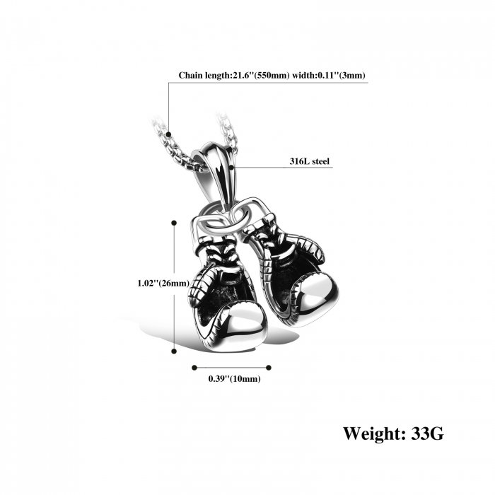 Colier inox manusi de box 55 cm [4]
