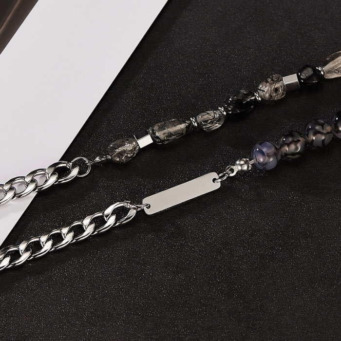 Colier inox mix cu pietre naturale [11]