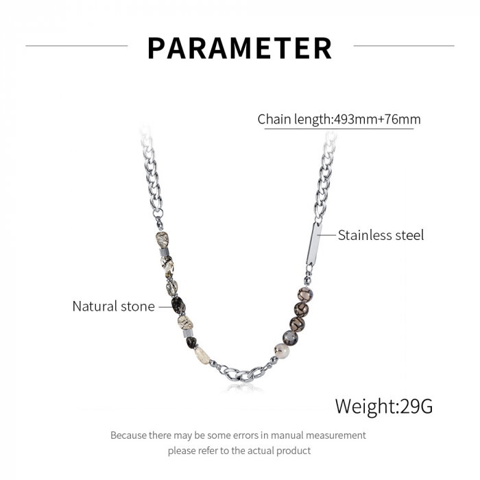 Colier inox mix cu pietre naturale [9]