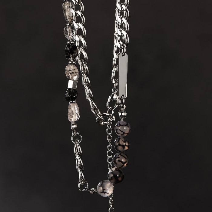 Colier inox mix cu pietre naturale [5]