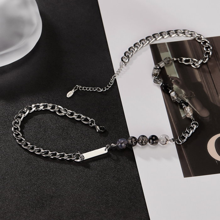 Colier inox mix cu pietre naturale [3]